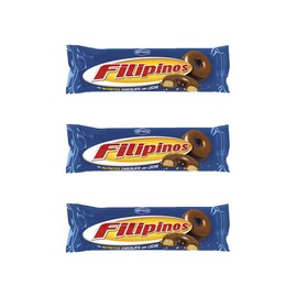 Artiach - Filipinos Cookies - Crunchy Ring-Shaped Biscuits Dipped in Real Chocolate - 128g each - Product of Spain (Milk Chocolate, Pack of 3)