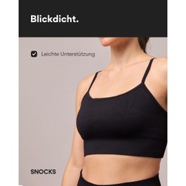Snocks Women's Knitted Sports Bra, Pack of 1, for Yoga, Fitness or Everyday Use, 1 x black.