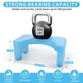 Brippo 2Pack Squatting Toilet Stool, 7 Inch Height Bathroom Pooping Step Potty Stool, Healthy Stable Plastic Portable Toilet Assistance Step Stool, Gifts for Kids Seniors (Clear Blue)