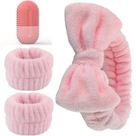 Kit Facial de Silicona de 4 Piezas - Rejilla de Hielo Facial Descongestiva, Suave Cinta de Peluche para la Cabeza y Muñequera, una herramienta portáti