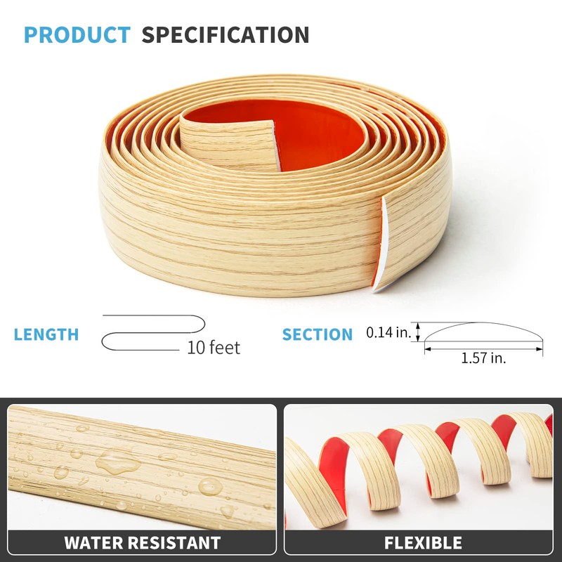 Art3d Self Adhesive Vinyl Transition Strip, Laminate & Tile Floor