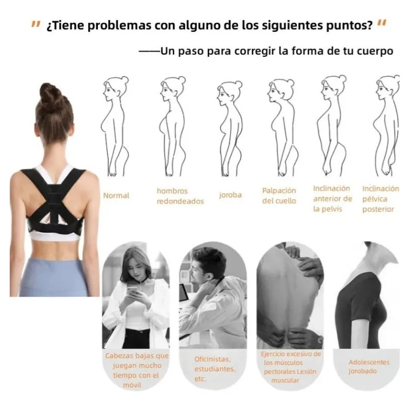 Nios Faja Corrector Postura Espalda Para Hombre Y Mujer