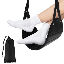 Wanmu Airplane Foot Hammock for Plane Travel, Perfect Airplane Foot Rest - Relax Your Feet, Comfy Under Desk Foot Hammock, Airplane Travel Essentials