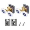 sourcing map 2 Pcs 25mm Double Shower Door Rollers Copper
