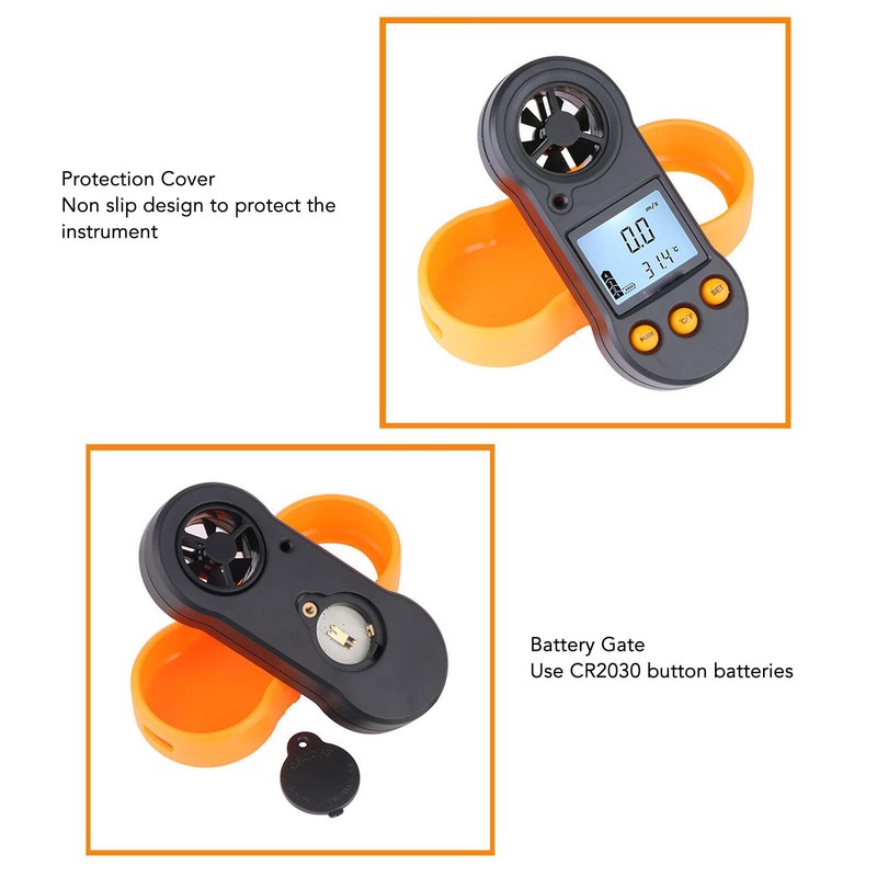 Digital Anemometer LCD Screen Handheld Wind Speed Meter Wind Temperature