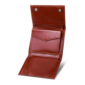 LEZOPHIS Men's Compact Wallet, Mini Wallet, Small Wallet, Braun