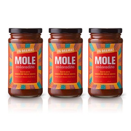 Ya Oaxaca - Mole Sauce - Coloradito - Mild Spice - Blend of Smoked & Dried Chiles, Spices, & House Made Chocolate - Vegan, Non-GMO, Gluten Free - Great on Enchiladas, Tacos, Tortillas - 12oz (3pk)