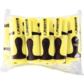 edding 7 Mini Highlighter Pens - Pastel Yellow - 10 Highlighter Pens - Chisel Tip 1-3 mm - Highlighter Small in Trendy Colours - for Bullet Journal, School, University or Office
