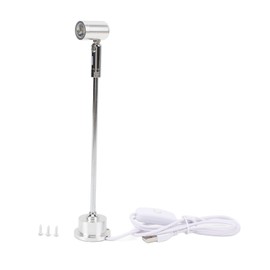 Standing Cabinet Spotlight USB LED Aluminum 1W Adjustable Head Jewelry Display Spotlight for Collections Artworks Nature Light
