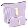 2 PCS Initial Makeup Bags for Women: Cosmetic Bag for