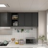 IRONFFICE Metal Storage Cabinet,Garage Wall Cabinets with Locking Doors,Black Metal