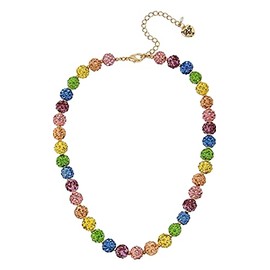 Betsey Johnson Rhinestone Stobe Fireball Collar Necklace, Multi-color