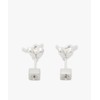 Agnes B H925 Women's Logo Heart Drop Earrings