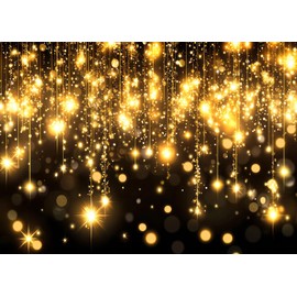 Dudaacvt 7x5ft Black and Gold Backdrop Gold Spots Backdrop Vinyl Photography Backdrop Vintage Background for Family Birthday Party Newborn Studio Props