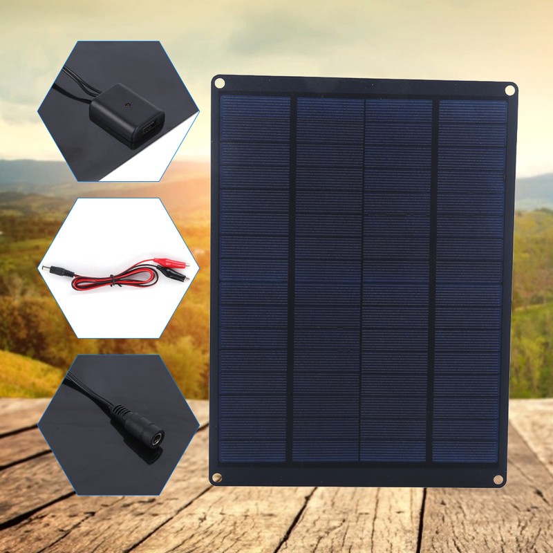 10W Solar Panel Kit Waterproof Portable Power Charger Photovoltaic Panel