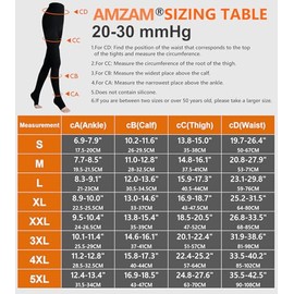 AMZAM® Pantimedias de compresión médica para mujeres y hombres, 20-30 mmHg, leggings de compresión graduada, medias opacas sin pie de cintura alta para edema, venas varicosas, postcirugía, beige XL