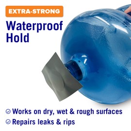 Better Boat Gray Waterproof Tape for Leaks, Heavy Duty Marine Grade Sealant, 15 ft x 4 in, for Pools, Gutters, Underwater Repair, Patching and Sealing