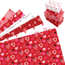 MORAINJAY 12 Sheets Valentine's Day Wrapping Paper 68cm x 50cm Gift Wrap Hearts Romantic Wrapping Paper for Wedding Anniversary Birthday Funny Valentine's Day Gifts for Her Him