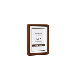 SZKYSJGS 5x7 Wood Picture Frame, Solid Natural Walnut Rounded Corner Photo Frame with Tempered Glass, 5 x 7 Wooden Frame Matted to 4x6, Wall or Tabletop Display