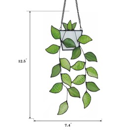 Stained Glass Window Hanging,Sun Catcher Stained Glass Decor Window Decor,Plant Lover Gifts,suncatchers for Windows Hanging,Suncatcher Plant Gifts for Women,Grandma,Mother's Day,Christmas.