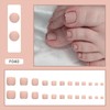 Nude Press on Toenails Short Square Fake Toe Nails Gold