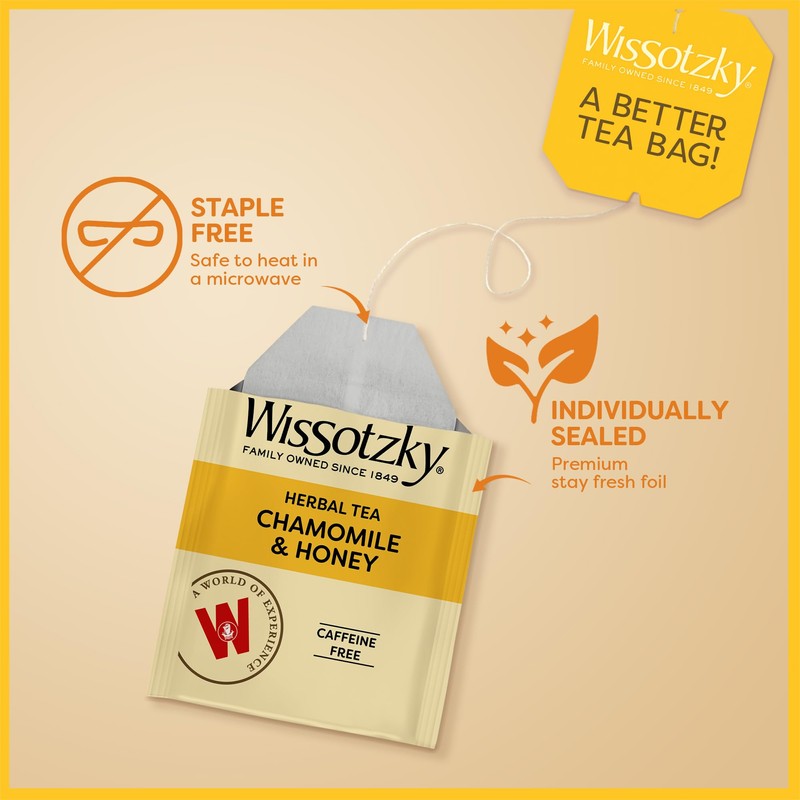 Wissotzky Chamomile & Honey Herbal Tea, (3 Pack - 60