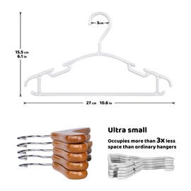 ilauke Children's Clothes Hangers Set, Baby Clothes Hangers Made of Plastic, Storage Wardrobe Clothes Hangers 27 cm for Toddlers and Babies, Grey, Pack of 36