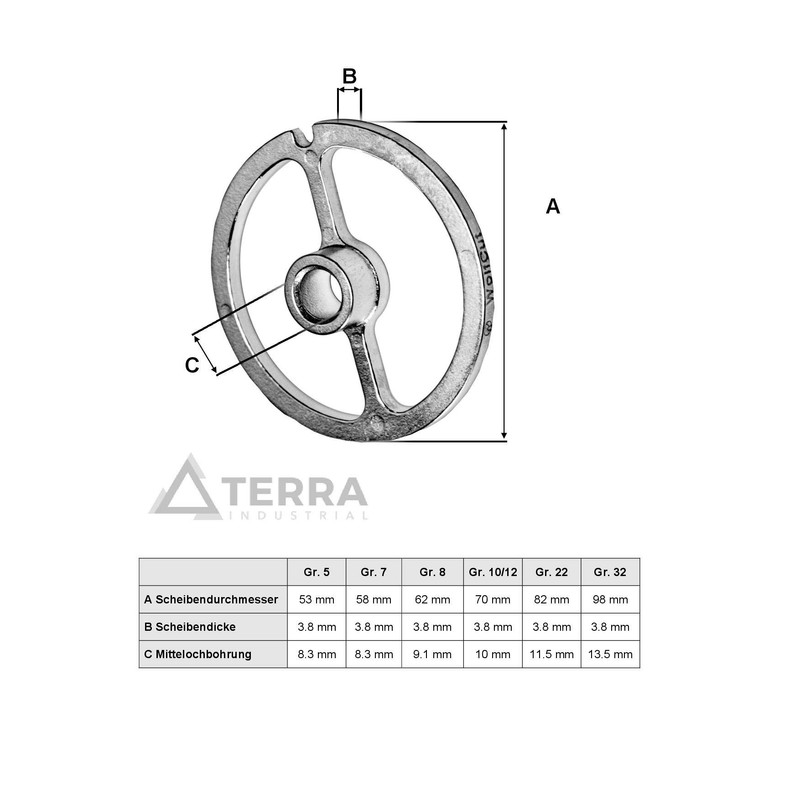Stainless Steel Guide Disc Size 5, Silver