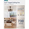 LEDIARY 16.5in Caged Ceiling Fan with Light, Bladeless Industrial Ceiling