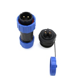 HangTon TY16 2 Pin 16A Screw Terminal Connector, Waterproof Thread Quick-Disconnect, Panel Mount Male Female Cable Plug Socket for Power Outdoor Device Boat Marine