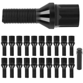 SCITOO 20Pcs M12x1.25 Wheel Lug Bolts 12x1.25 Lug Nut Bolts Shank Length 28mm with 2 Key Fit for Jeep for Cherokee for Renegade,for Fiat 500X 500L,for Chrysler 200,for Dodge Dart,for Alfa Romeo 4C