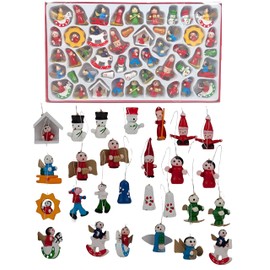 48 Fine Detail Hand Made Traditional Wooden Tree Easter Nativity Play Hanging Ornaments Decorations Xmas Figures Decor