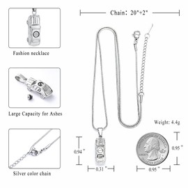 Cremation Jewelry for Ashes Little Car Shape Urn Pendants for Ashes Holder Memorial Keepsake Urn Necklace Cool Necklace