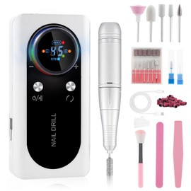 LIARTY Nail Machine Gel Nail Off 45,000 rpm Electric Nail Machine Set, Remover Bit, Nail Care, Nail Polishing, Cuticle Treatment, Self Nail Off Machine, Forward and Reverse Rotation, Stepless