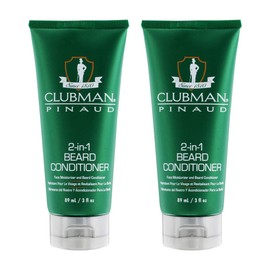 Clubman Pinaud 2-in-1 Beard Conditioner & Beard Moisturizer for Men – Hydrates Skin, Nourishes Beards, 3 oz x 2 Pack