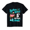 5th Birthday Flamingo 5 Years Old Pool Party Summer T-Shirt