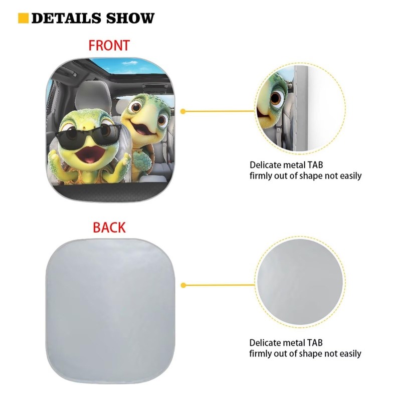 TSVAGA Sea Turtle Windshield Sun Shade 2-Piece Foldable Car Front