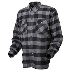 ScorpionEXO Covert Men's Long Sleeve Motorcycle Flannel Riding Shirt with Pockets for Optional CE Rated Armor (Black/Grey - LG)
