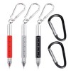 HDGSAFD 3 Multifunction Tool Pens, 2 Carabiner Hooks, Ruler Pen,