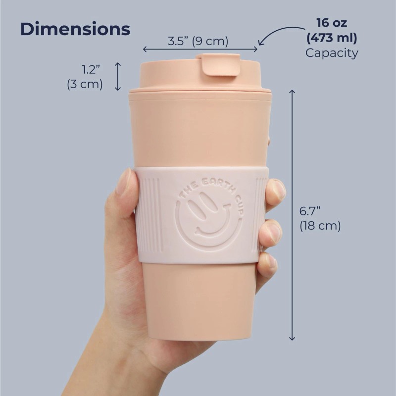 SassyCups Reusable Coffee Cup - Pink, 16 oz