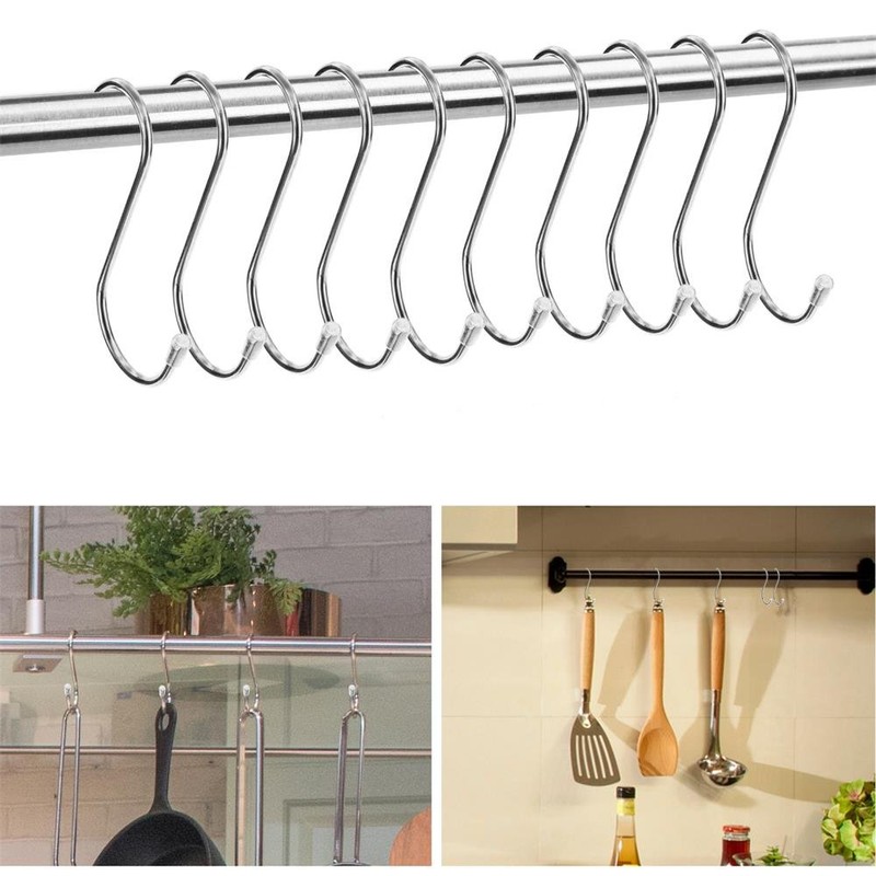 Siasky 10 Pcs S Hooks for Hanging, 3.07 Inch Heavy