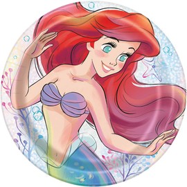 Unique The Little Mermaid Paper Party Plates, 8Ct, 9 inches