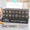 Month Pill Box Organizer - 32 Compartments | Morning-Noon-Night -