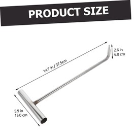 GANAZONO Heavy-Duty Stainless Steel Manhole Cover Hook T Shape Lift Hook for Practical Use Mouth for Rolling Doors and Roller Shutter Applications