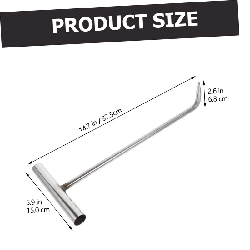 GANAZONO Heavy-Duty Stainless Steel Manhole Cover Hook T Shape Lift