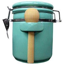 Blue Donuts 33 Oz Ceramic Airtight, Food Storage,Ceramic, 975 ML, with Lid, Food Storage for Pantry,Turquoise