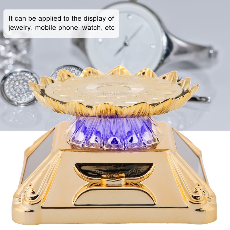 Solar Showcase 360 Rotating Turntable Watch Phone Jewelry Ring Display