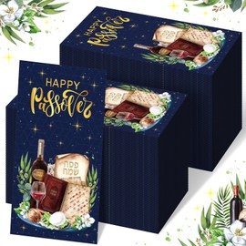 Jingmore 100 Pcs Passover Napkins Pesach Disposable Paper Guest Towels for Bathroom Hand Towels Happy Passover Decorations Dinner Napkins for Jewish Festival Party Kitchen Table Decor