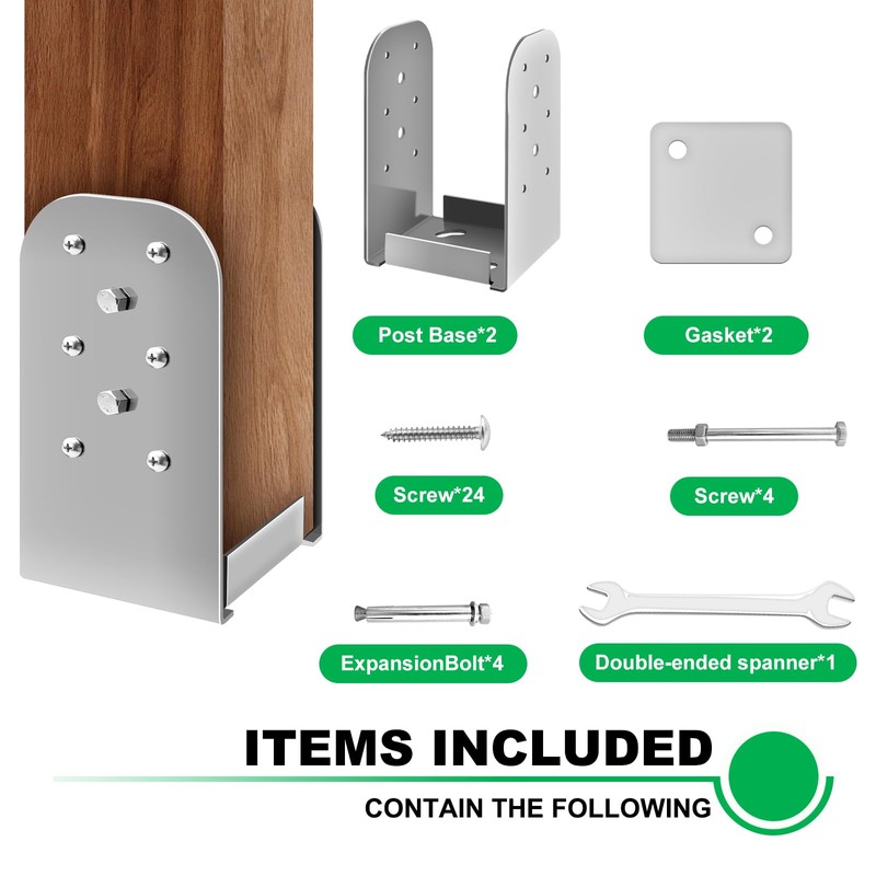 Andorm 2 Pack 4 x 4 Post Anchor Base, Adjustable