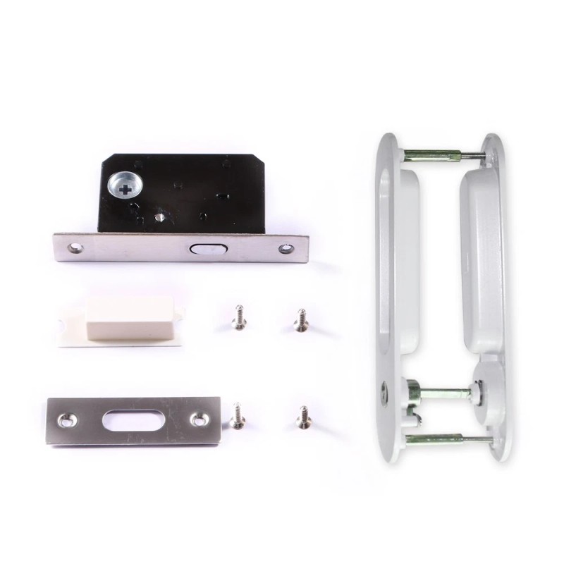 Ccjh White Oval Sliding Door Lock Sleek & Secure for